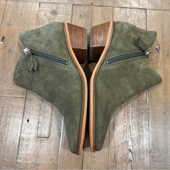 Cole Haan Gracy Grandpro Ankle Boots Green Suede Zipper Booties Women’s 8.5 - Picture 6 of 9